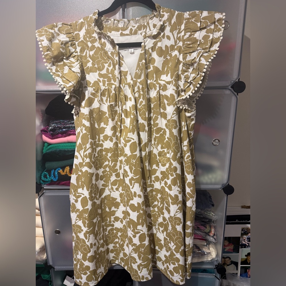 THML Floral Ruffle Sleeve Dress